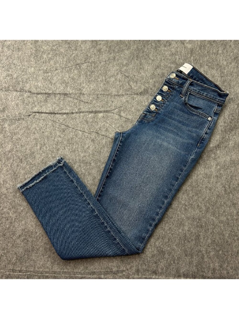Current/Eliott Button Front Ankle Skinny Jeans Women's Size 27 Medium Wash Denim